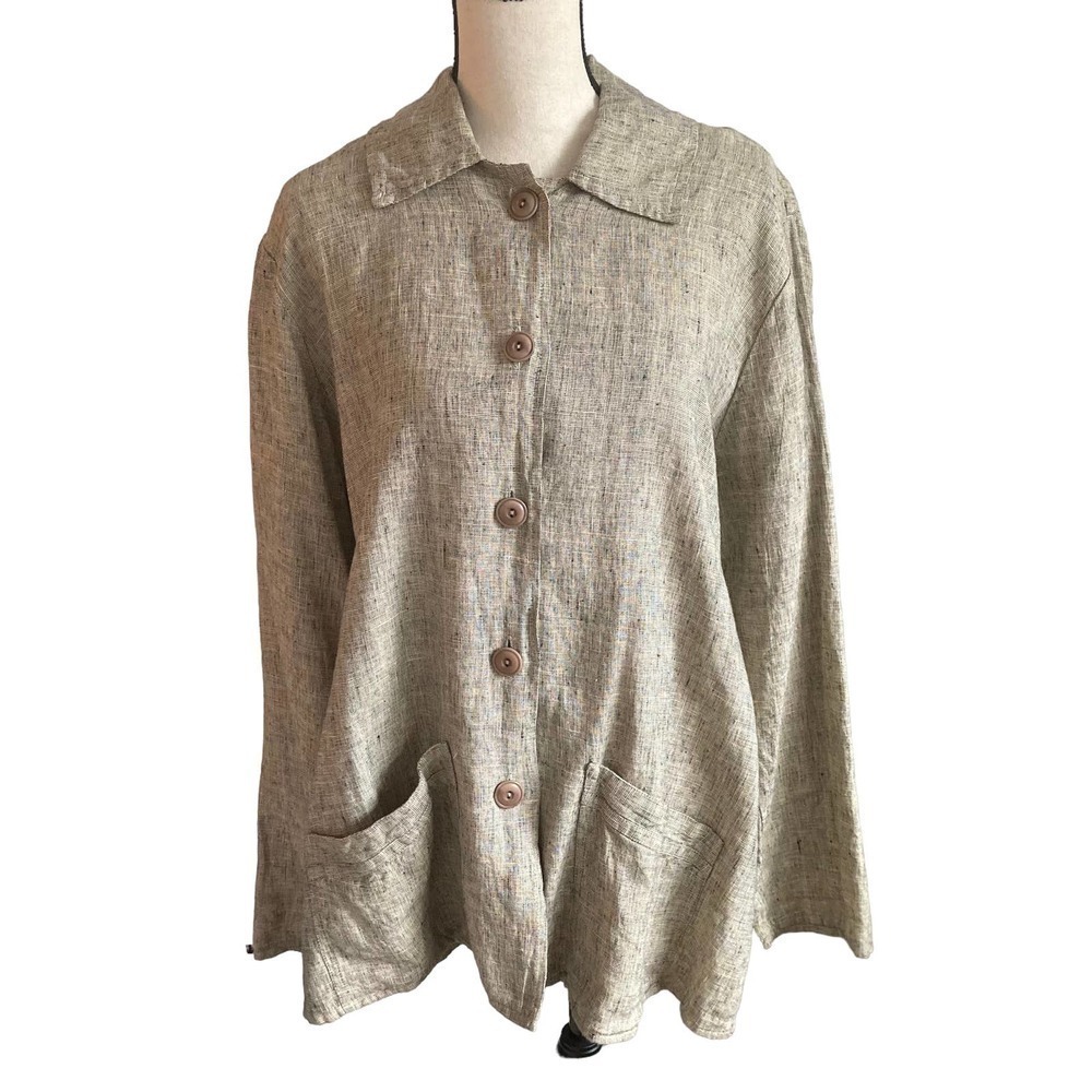 Flax Linen Button Front Jacket - image 1